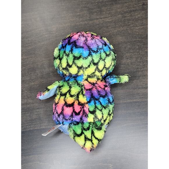 Ty ARIA Rainbow Striped Owl 6” Beanie Boo Retired Exclusive RARE - Picture 2 of 3